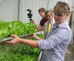 Photo of ARC Federal Co-Chair Earl Gohl and Finger Lakes Fresh staffers Liz Keyser and Curran McKee in Ithaca, New York.