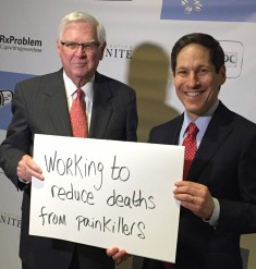 Photo of U.S. Congressman Hal Rogers and CDC Director Tom Frieden at the 2015 Rx Summit.